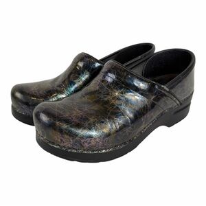 Dansko Clog Metallic Ink Patent Leather Slip On Womens Size 38 US Size 7.5-8